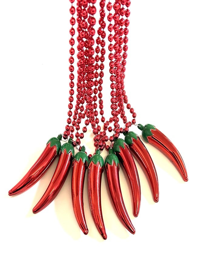 GZYSSL 14 Pcs Chili Pepper Bead Mexico Fiesta Red Pepper Party Gift Beads Chili Themed Party Decorations Mardi Gras Beads Party Supplies… - Image 1